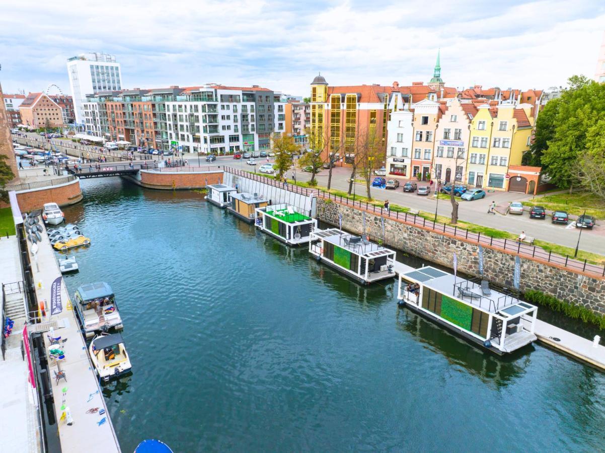 Domy Na Wodzie - La Mare Motlava Houseboats With Sauna By Downtown Apartments Gdańsk Kültér fotó