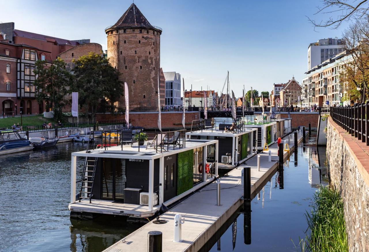 Domy Na Wodzie - La Mare Motlava Houseboats With Sauna By Downtown Apartments Gdańsk Kültér fotó