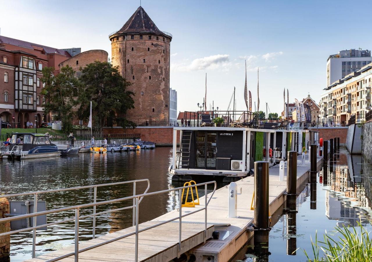 Domy Na Wodzie - La Mare Motlava Houseboats With Sauna By Downtown Apartments Gdańsk Kültér fotó